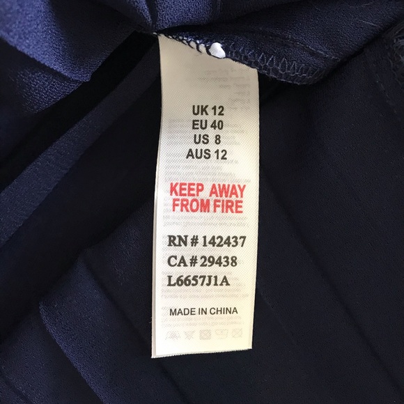 Little Mistress Petite Navy Blue Lace Midi Dress - Picture 4 of 7